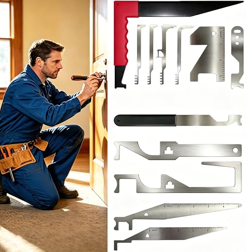 12-Piece shove knife Multi-Tool Kit Heavy Duty Forcible Entry Shove Knife Firefighter Tools for First Responders Professional Door Opener and Rescue Equipment Set