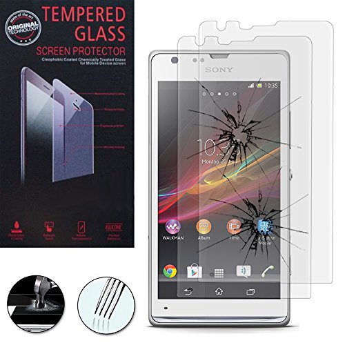 VCOMP® Lot 2 Films Vitre Verre Trempé de Protection d'écran pour Sony Xperia SP M35h C5302 C5303 C5306 - Transparent