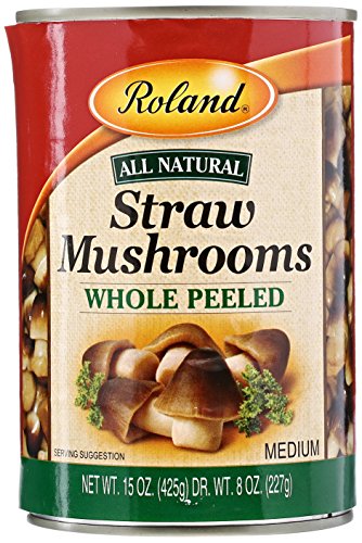 Roland Mushrooms, Straw, Whole Peeled, DY WT 8Oz, Net WT 15 Oz