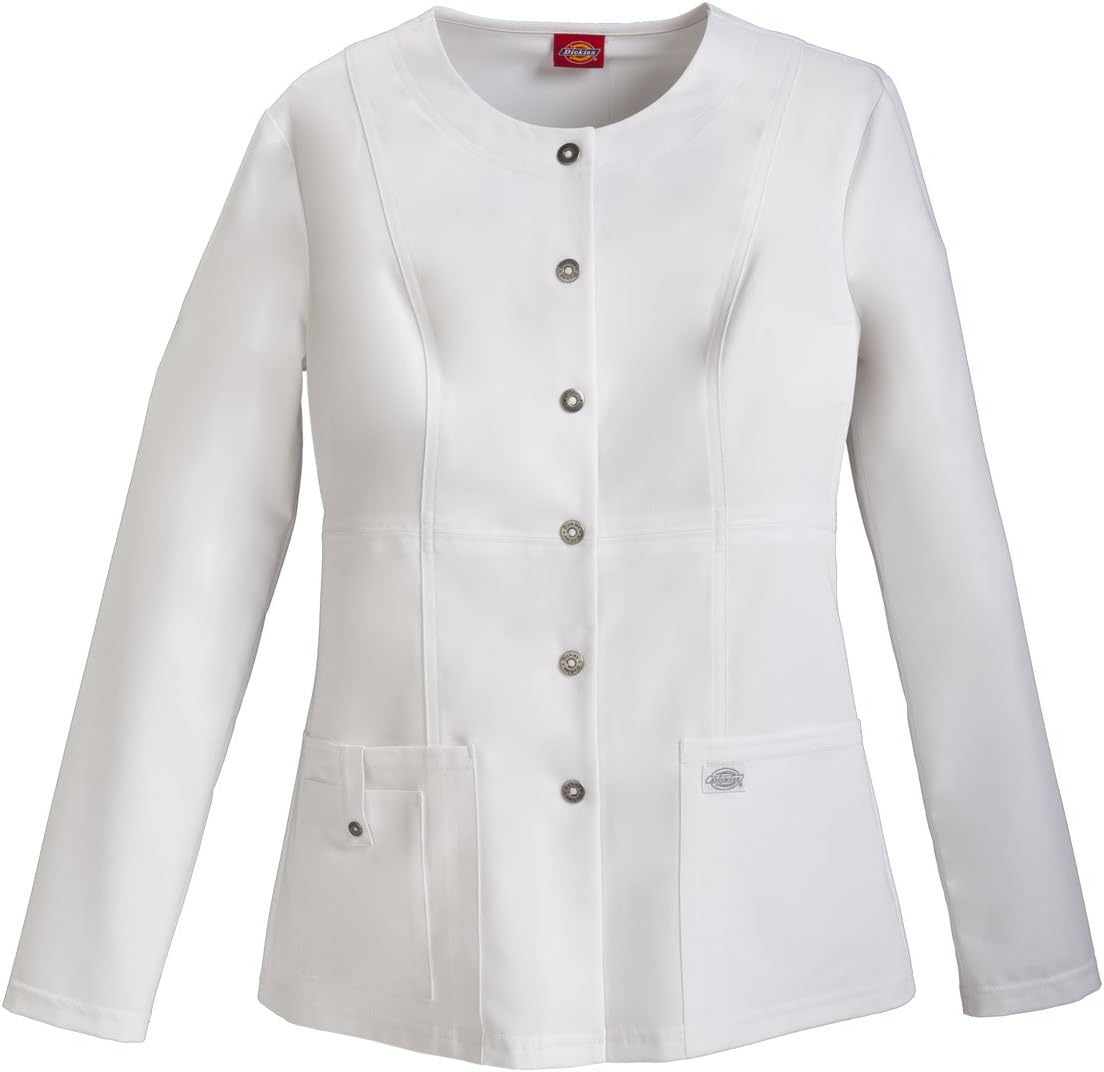 Dickies Women's Xtreme Stretch Crew Neck Snap Front Warm-Up Jacket