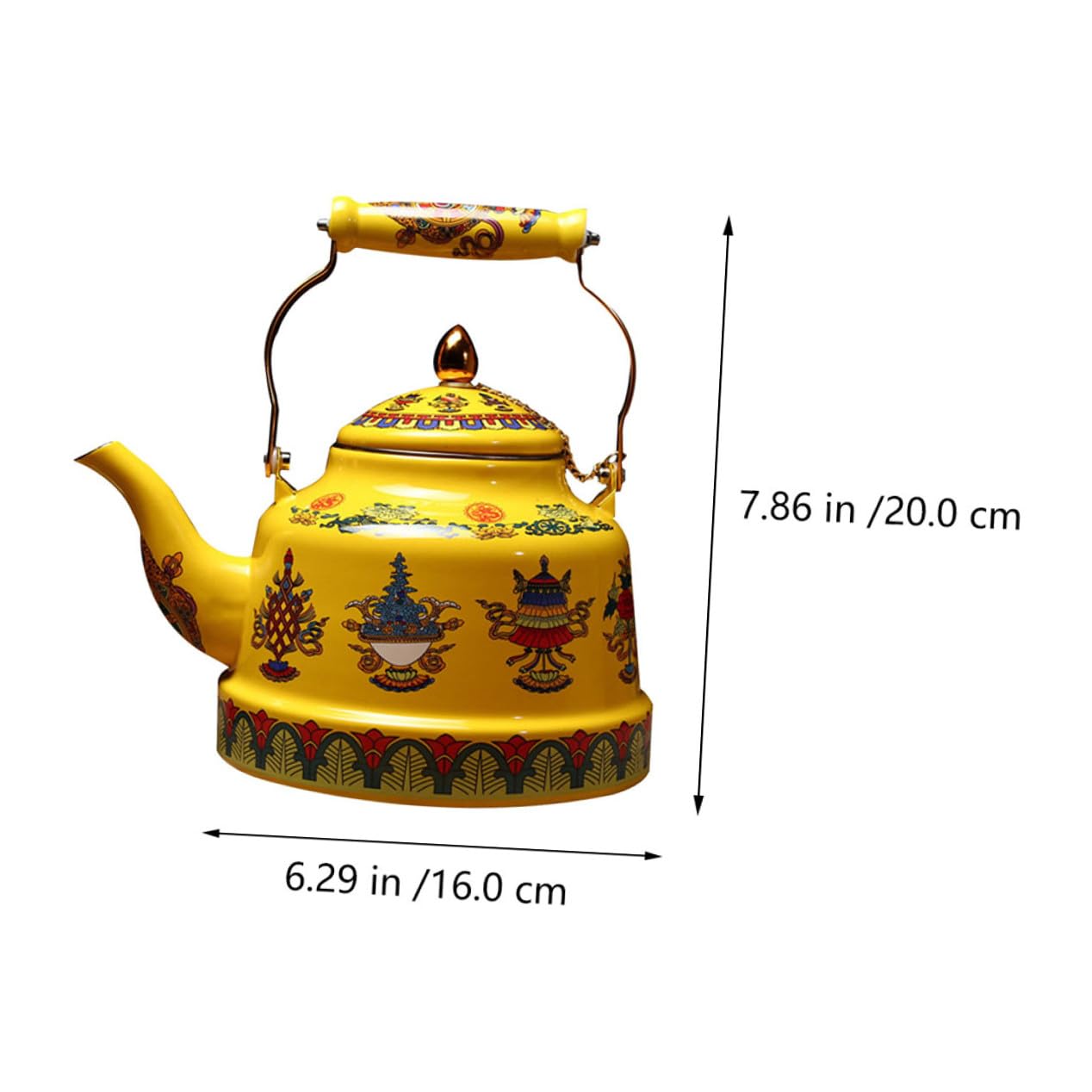 Tetera Práctica de Esmalte Mango Cómodo para Cocina y Oficina, Tetera Segura y Artística Adecuada para Aficionados del Té y Café el Hogar