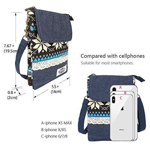 Image of Roomy Cell Phone Purse Wallet Small Crossbody Bags For Women teen girlsl | Small crossbody bags for women with Shoulder Strap,mini thread wallet,cute canvas travel purse tiny purse