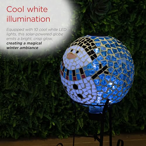 Globo de nieve de vidrio de 17 pulgadas Alpine Corporation con luces LED frías 6