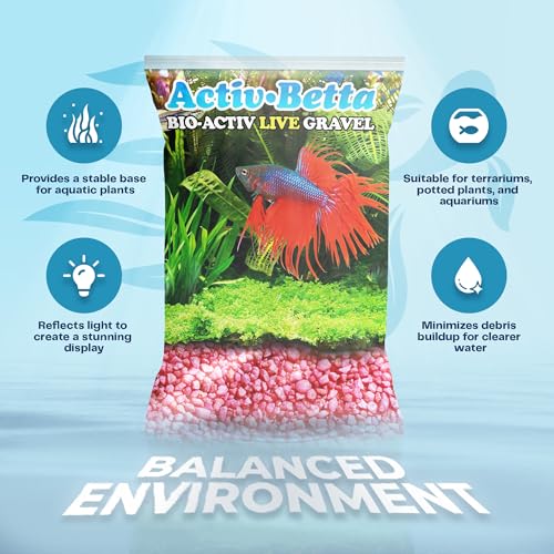 Image of Activ Betta Neon Pink Aquarium Gravel - 1 lb - Natural Freshwater Substrate with Live Beneficial Elements - Instant Cycling, Easy Maintenance