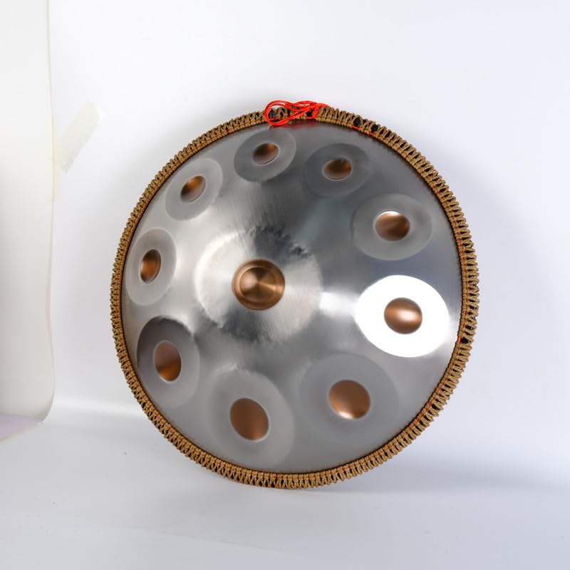 10notes Classic Golden Handpan 22inch D Minor Handcrafted Drum Percussion Instruments with Storage Bag (Golden Eyes)