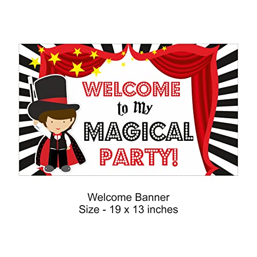 Image of PRETTY UR PARTY Magic Party decorations Kit - 80 pcs includes Bunting, balloons, thank you, centerpiece, danglers, Magic Party Supplies, Magic Birthday Party Decor, Banner for Girls Boys Kids