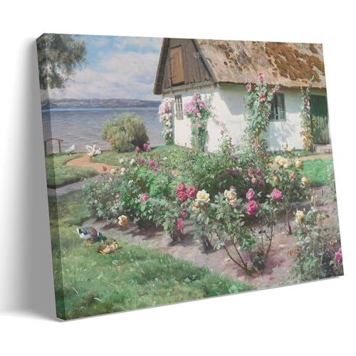 Toile murale en coton premium des roses de Peder Mørk Mønsted pour art mural élégant