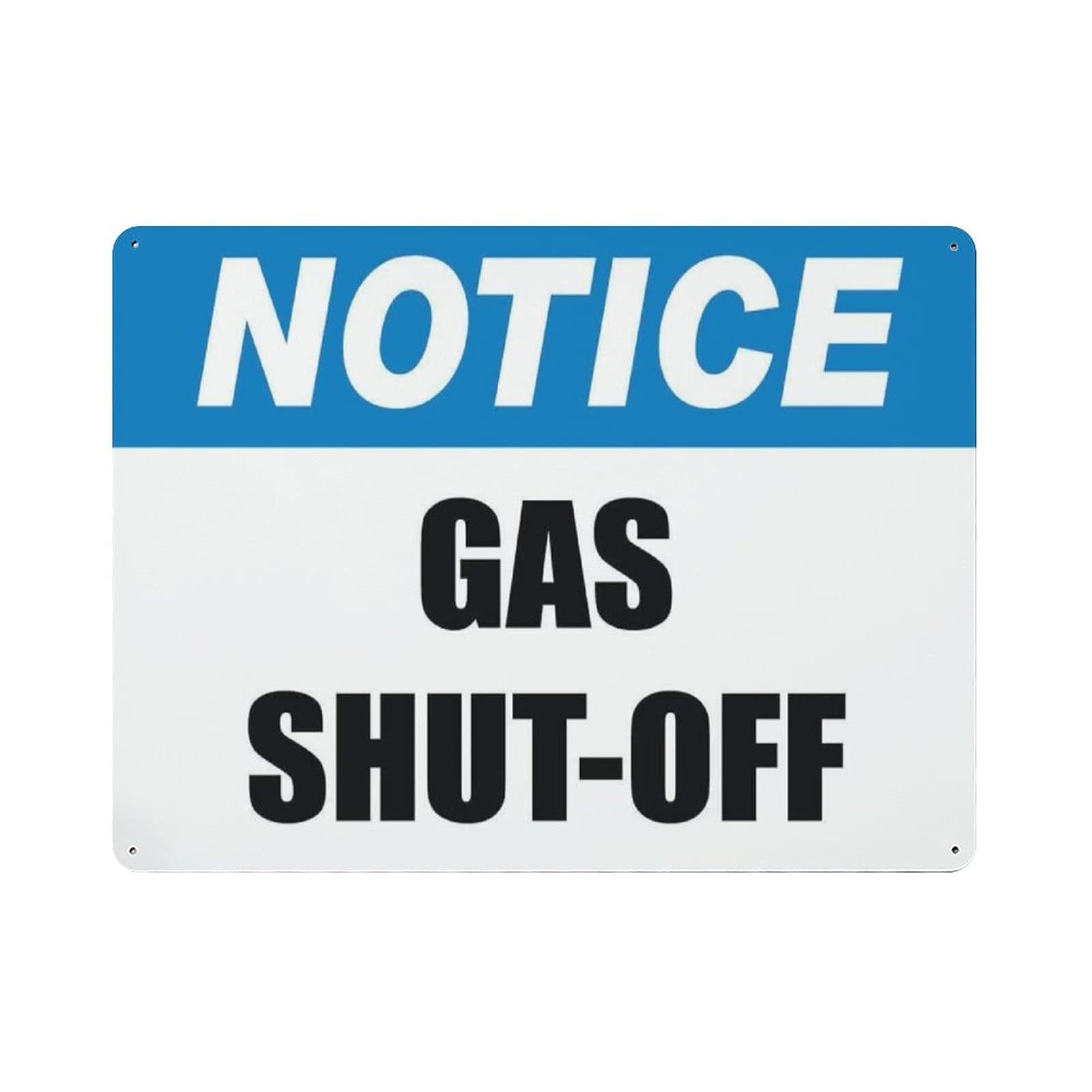 Metal Tin Sign Notice Gas Shut Off Hazard Sign Vintage Tin Poster Metal Sign Wall Decoration Country Kitchen Home Garage Decor 12"x16"