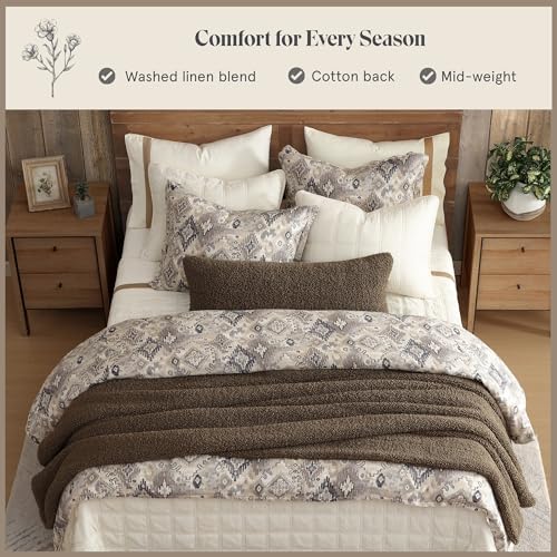 Image of HiEnd Accents Velazquez Soft Washed Linen 3 Piece King Comforter Set