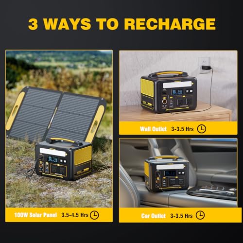 Image of VTOMAN Jump 600X Portable Power Station with 200W Solar Panel, 299Wh Solar Generator with 600W AC Outlets (Surge 1200W) for Outdoor Camping, Vehicle Emergency, Electric Backup, RV, Power Outages