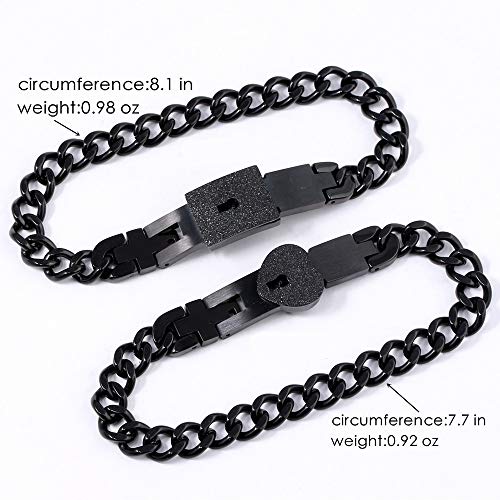 Songchangjewelry Lock And Key Couples Bracelets - Bff Bracelets For 2 Lock And Key, Romantic Gift For Valentines Day, Birthday, Christmas, Wedding, Anniversary (A Pair Black Bracelet) #TOP1