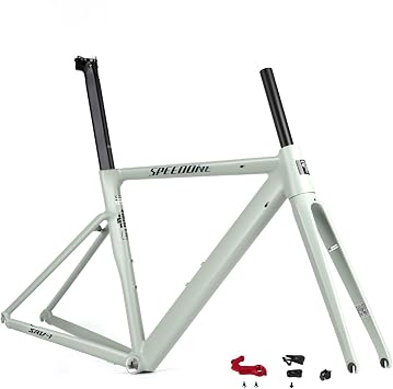700C Road Bike Frameset 50/52cm Aluminum Alloy Frame Rim Brake Quick Release 100/135mm BSA BB68mm Carbon Fiber Rigid Fork Internal Routing
