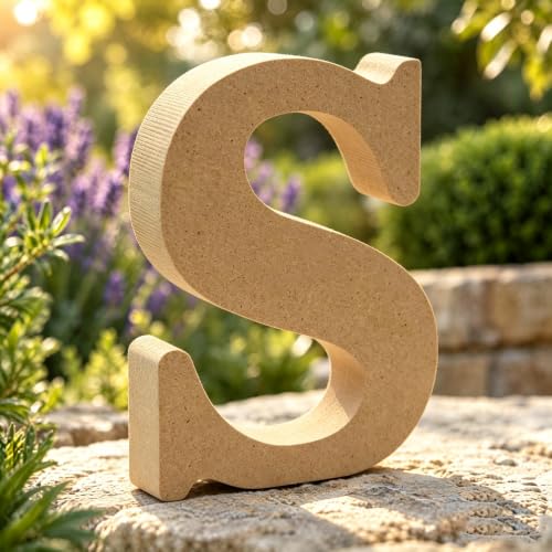 Freeas Naturholzfarben Holzbuchstaben 8 cm für Wanddeko & Basteln (S) – Ansicht 1