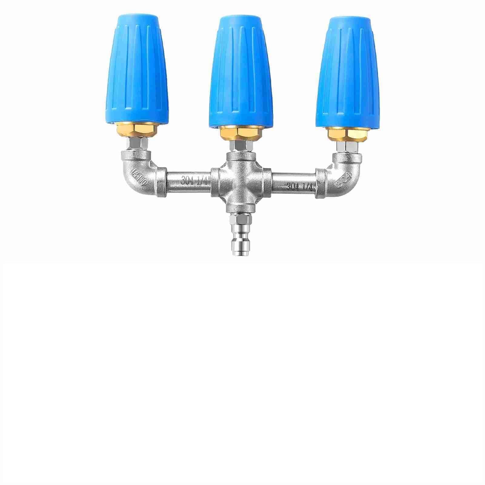 3 en 1 Lavadora de Presión de la Boquilla Turbo, 2.0 Boquilla Triple Turbo, Boquilla Giratoria de 360 ​​° con Conector Rápido de 1/4 Pulgadas, 4000 PSI, para Limpieza de Alta