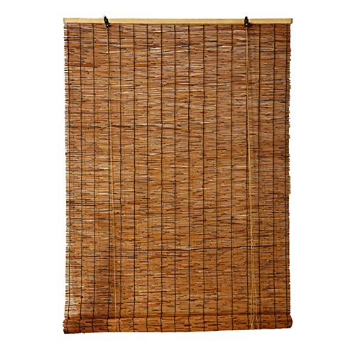 GREMBI Persianas de Bambúas Enrollables de Caña Natural, Decoración Vintageas Enrollables de Bambú, Cortina de Paja, Parasolas de Elevación Impermeables para Exteriores/Patio/Puerta, Personalizable (3