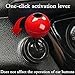 Universal One-Button Start Car Shift Knob, Metal Car Joystick Ball, Push Start Button (Red)