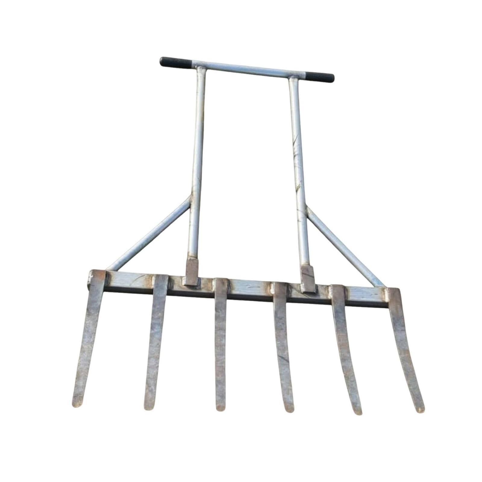 Homyl Forcone Manuale a 6 Denti Forcone Scavo Giardinaggio Attrezzo Campagna in Testa Larga E Manici a Tubo con Impugnature Antiscivolo Adatto per Orto Campo Giardino Domestico