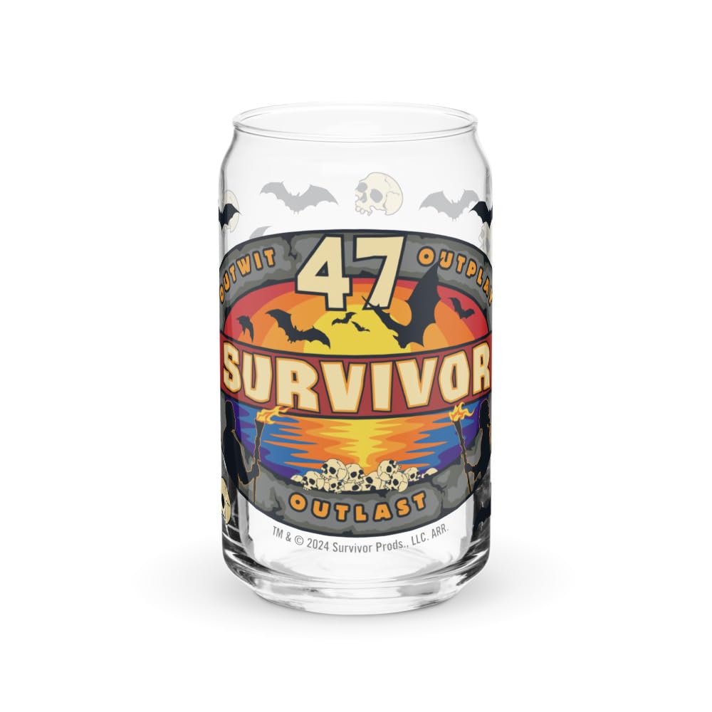 CBS Survivor Season 47 Logo Can-Shaped Glass - Officially Licensed