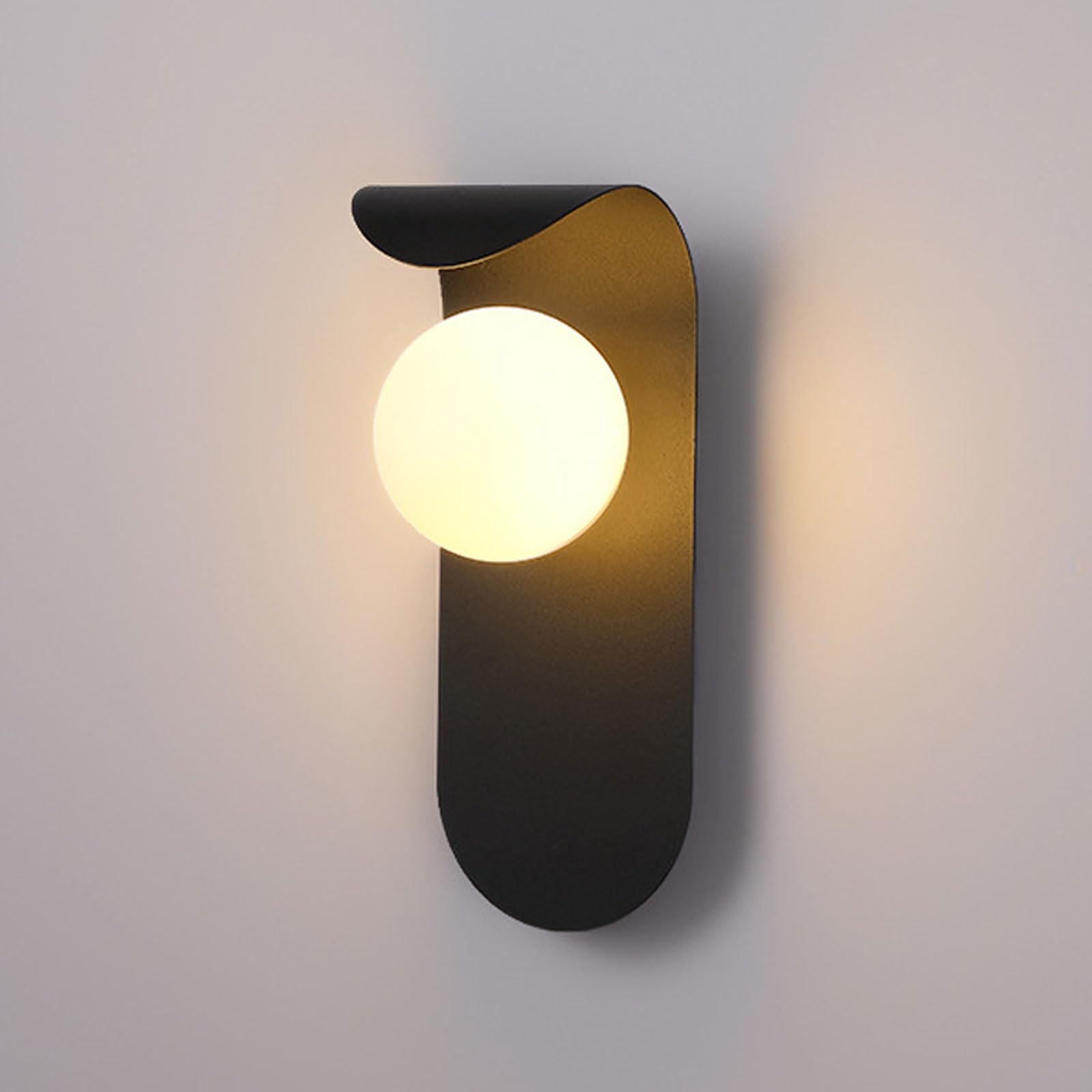 Applique murale d'intérieur en fer noir G9 luminaire rétro avec globe verre YLE