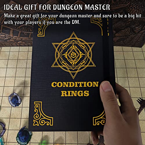 Upgraded Condition Rings 96 Pcs Status Effect Markers In 24 Conditions & Spells Magic Book Storage Box Great Dm Tool For Dungeons & Dragons, Pathfinder, D&D And Rpg Miniatures #TOP5