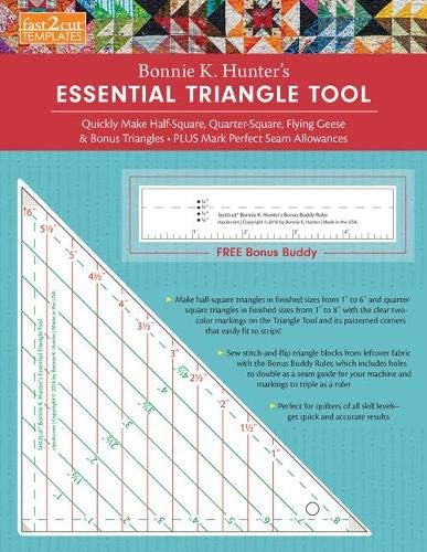 fast2cut® Bonnie K. Hunter's Essential Triangle Tool: Quickly Make Half-Square, Quarter-Square, Flying Geese & Bonus Triangles