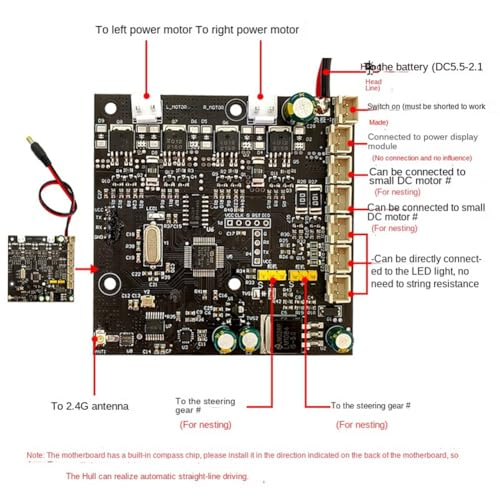 Kit télécommande GPS bateau d'appât RC avec contrôle vitesse fixe