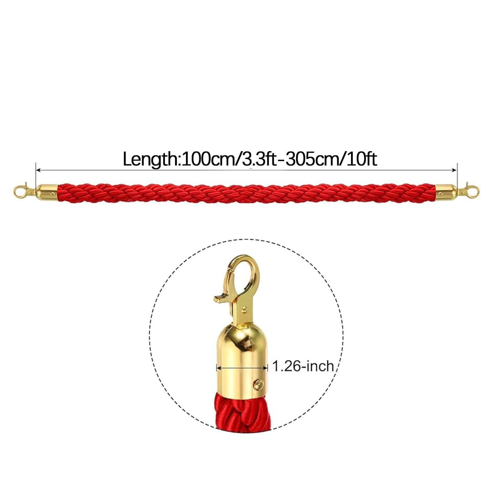 Paquete de 4 cuerdas de nailon de 7 pies con fuerte Hoo para control de tráfico de eventos y nizat de línea