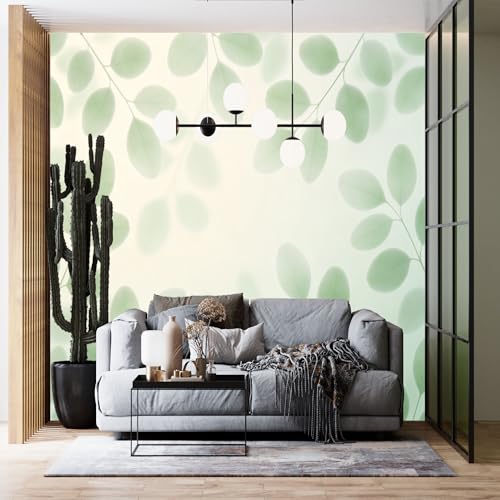 Papier peint intissé forêt 500 cm x mural beige et vert