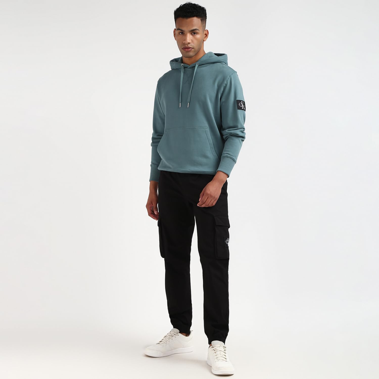Calvin Klein męska bluza z kapturem, Niebieski (Północny Atlantyk), XS