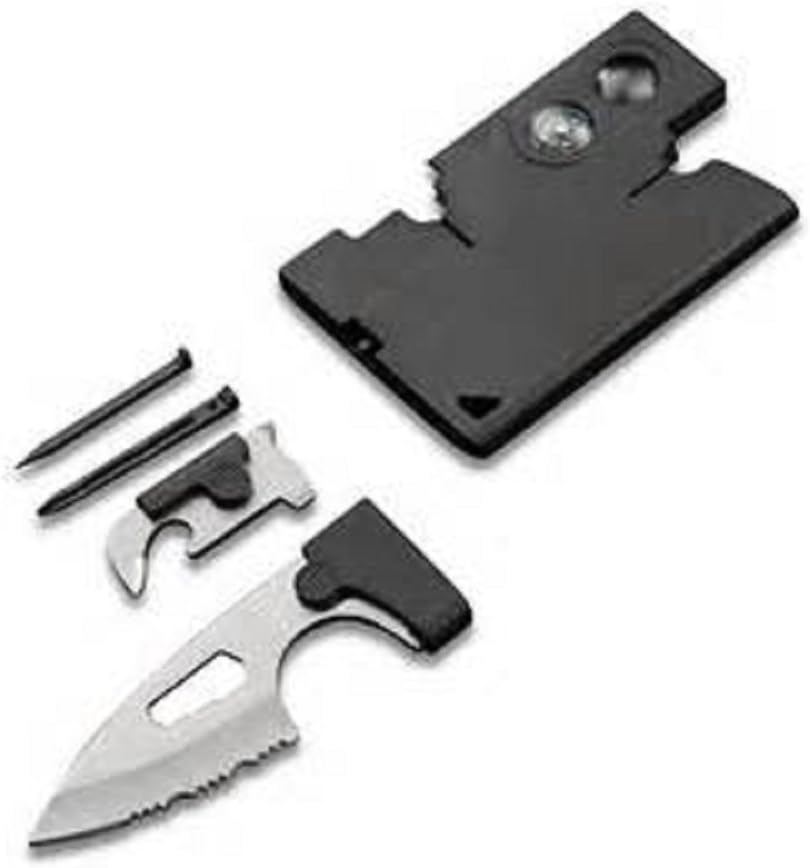 Multi-Purpose Credit Card Tool 10 in 1 - Best Quality Pocket Tool - Durable Credit Card Companion - Perfect Tactical Credit Card Size Ultimate Survival Tool Set - Serves as Emergency Survival Tool-1Pk