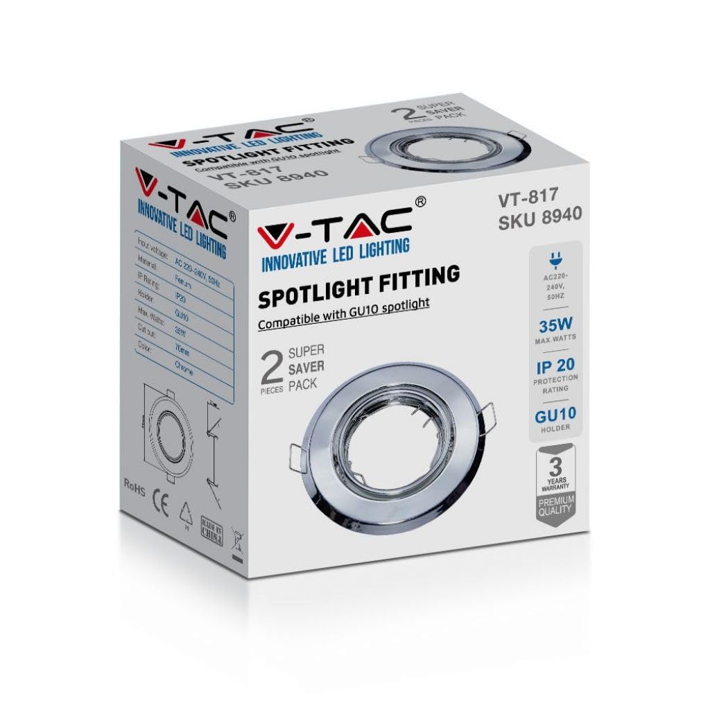 V-TAC VT-817-RD-CH 8940, Chrome, Chrome-plated, Rotondo - Image 2