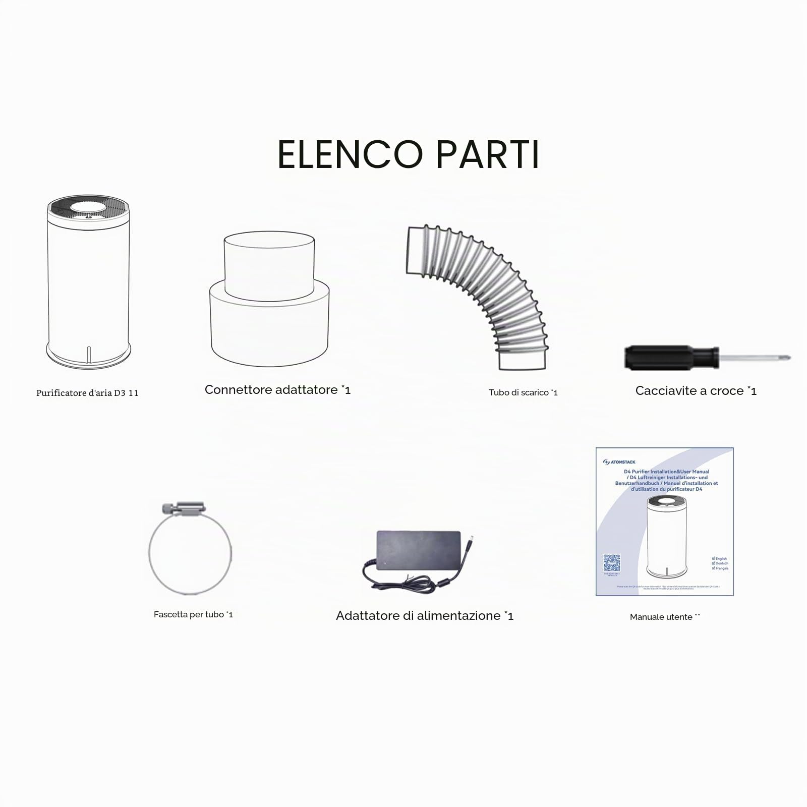 ATOMSTACK D3 Purificatore d'aria per incisione laser efficienza di filtrazione del 99,9%, sistema di filtraggio a 5 strati, motore da 3500 giri/min deodorizzazione con carbone attivo