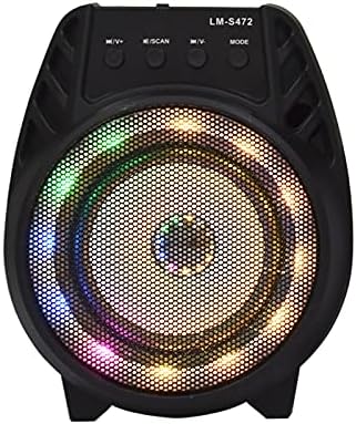 Adamantite Gaming Bluetooth Speaker, Has a Microphone Interface, Portable Wireless Speaker with RGB Lights, Stereo Sound, Game, for Home, Office, Outdoors and Travel (Black)