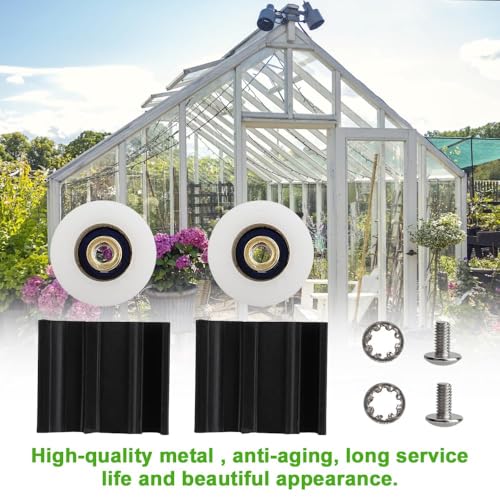 Uadme Gewächshaus Türrollen, Rollen für Schiebetüren, 22mm/0,8 Zoll Hallen Gewächshaus Tür Ersatzteile Duschtür Rollen Glasrollen Ersatz