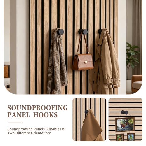Crochets acoustiques sans perçage pour suspendre vos vêtements sans abîmer les murs (Lot de 6) - 5
