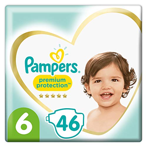 Pampers Premium Protection - Pañales (talla 6, 46 pañales, 13 kg, 2 unidades)