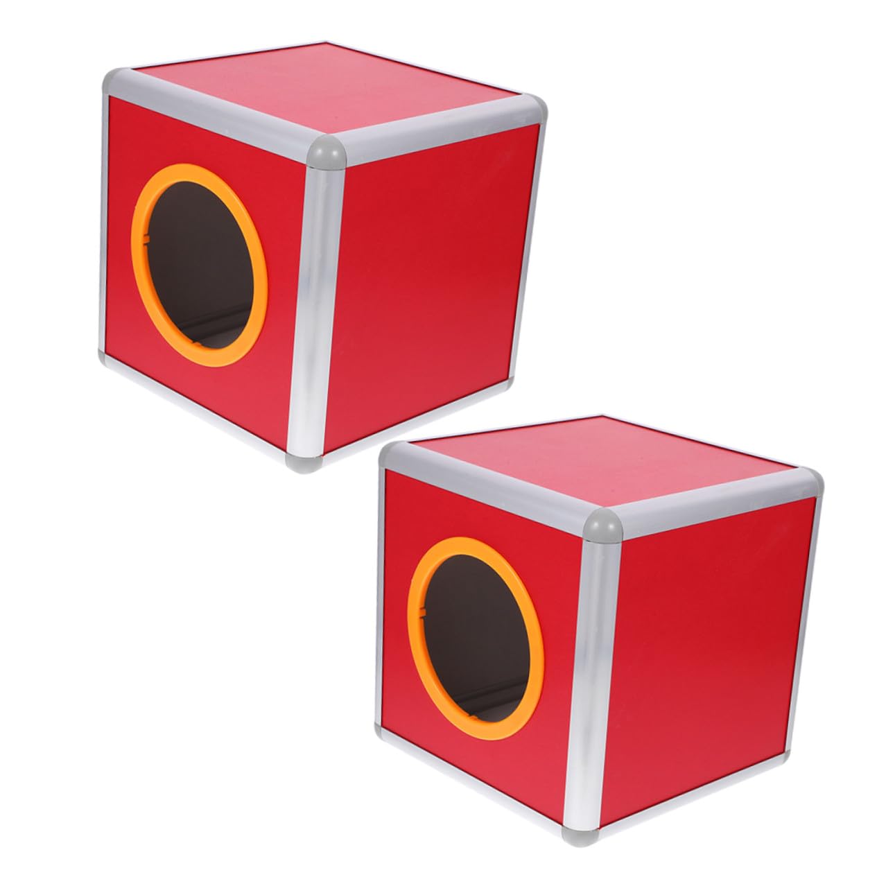 Boîte à tombola rouge 20 cm opaque en aluminium pour loterie et vote (lot de 2)