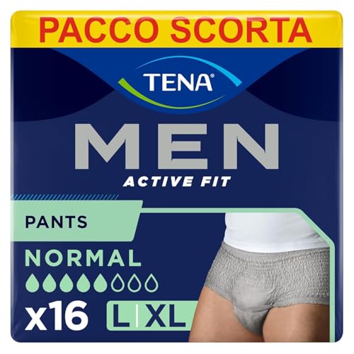 TENA Men Active Fit Pants Normal Talla Large Gris Pañal de bragas para hombre transpirable 2x8 unids