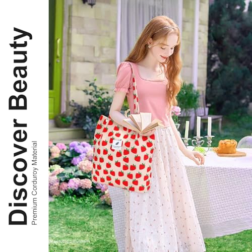 Image of Street27 Korean Canvas Corduroy Tote Bag Casual Work Shoulder Handbags | Multi-Purpose Bag |Sturdy Canvas Bag with Large Capacity | Shopping Bag for Office, College & Daily Use