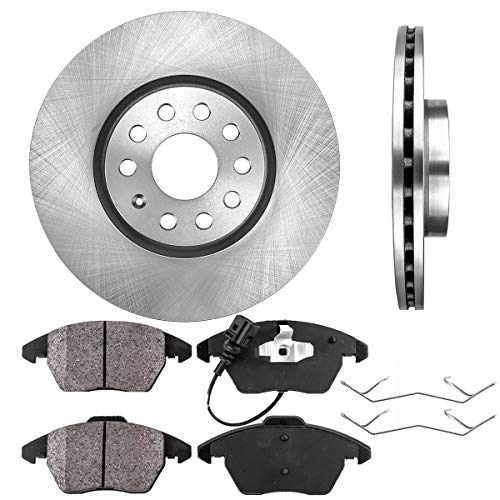 CRK11742 FRONT 312 mm Premium OE 5 Lug [2] Brake Disc Rotors + [4] Ceramic Brake Pads + Clips