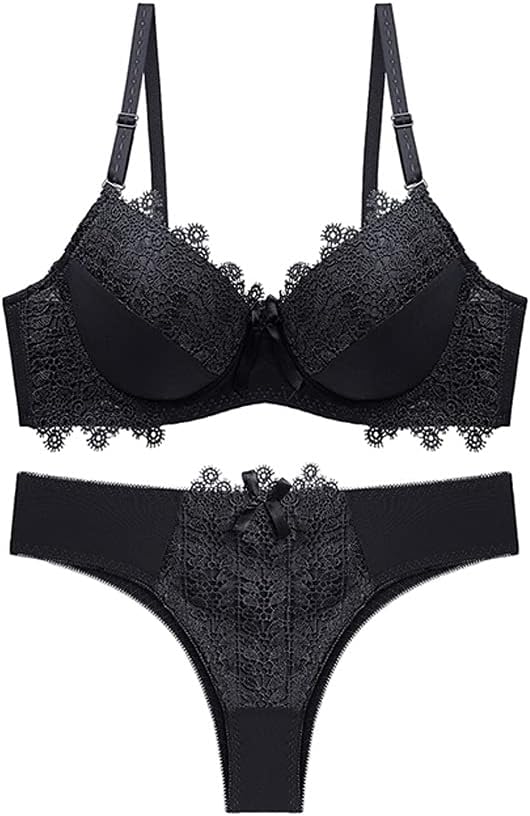 Sexy Women Bra Set BC Cup Solid Lace Bikini Femme Underwear