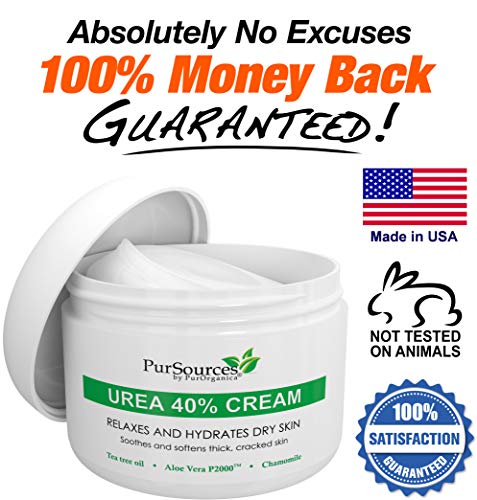 PurOrganica-Urea-40-Percent-Foot-Cream-Callus-Remover-Moisturizes-Rehydrates-Thick-Cracked-Rough-Dead-Dry-Skin-For-Feet-Elbows-and-Hands-4-oz PurOrganica Urea 40% Cream â Made in USA â Foot Cream for Thick, Cracked, Rough, Dead & Dry Skin - Corn, Callus and Dead Skin Remover, Toenail Softener, Moisturizer For Feet, Elbows, Hands and Knees