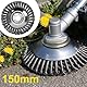 2X Trade-Shop Entrostender Stahldraht-Bürstenkopf Unkrautbürste 15cm x 2,54cm inkl. Adapter-Set kompatibel mit Stihl FS55 FS56 FS80 FS85 FS90R FS100 F108