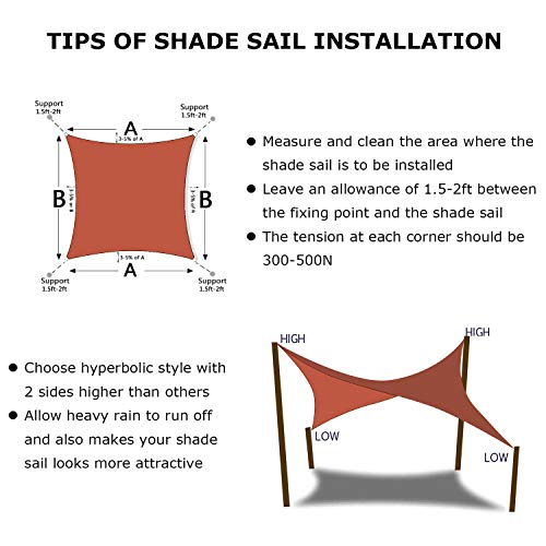 Image of KANAGAWA 10'x10' Sun Shade Sail Rust Red Curved Square
