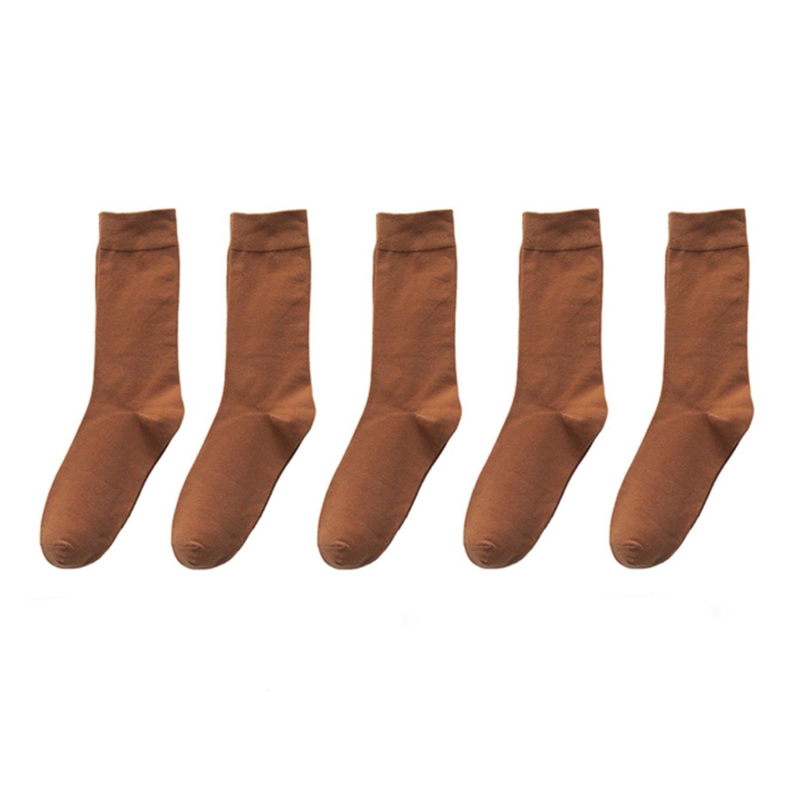 5 par biznesowych skarpetki męskie zimowe ciepłe bawełniane skarpetki długi skarpetki mężczyźni prezenty (Color : 5 pairs caramel, Size : 39-45)