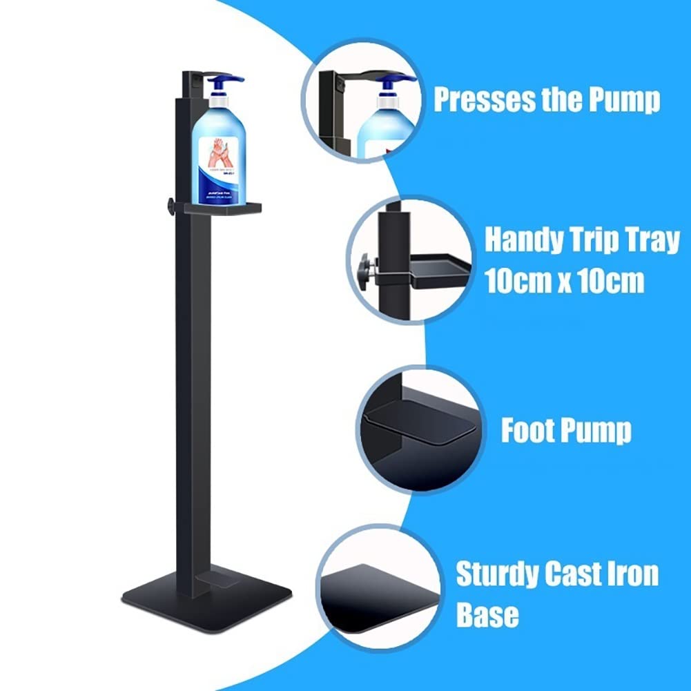 Dispenser di disinfettante per Le Mani in Piedi, Stazione di Supporto per Gel di Sapone per Le Mani autoportante per casa, Negozi, scuole, Aree pubbliche, Supporto per disinfettant
