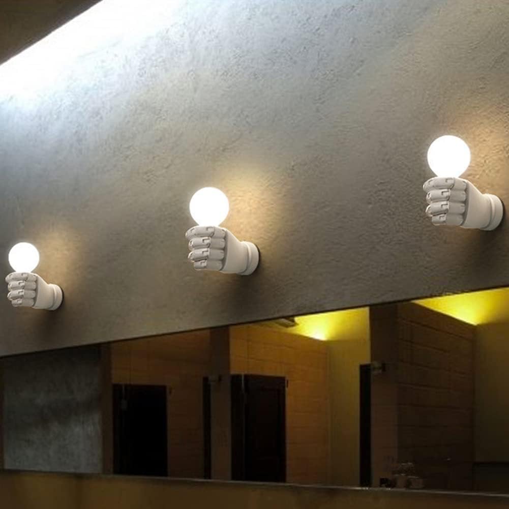 Nowoczesne kinkiety wewnętrzne w stylu vintage w kształcie pięści z żywicy do sypialni lub korytarza przemysłowe i wiejskie lampy ścienne