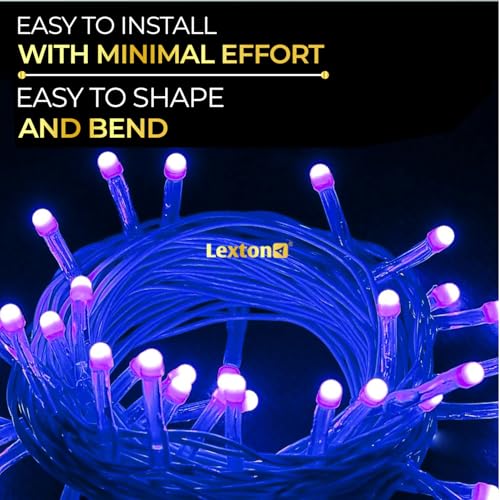 Image of Lexton 40 LED Power Pixel Serial String /Fairy Light | Plug Sourced | Suitable for Home & Outdoor Decoration, Diwali, Christmas, Ramadan, Wedding, Party, Festival (Pack of 2, Blue)