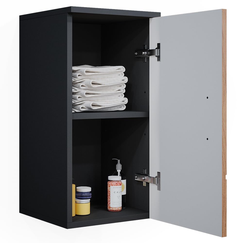 Vicco Armario de baño Irma, Oro Power Roble/Antracita, 30 x 59 cm, Apto para Montaje en Pared y combinable con Otros Muebles Irma