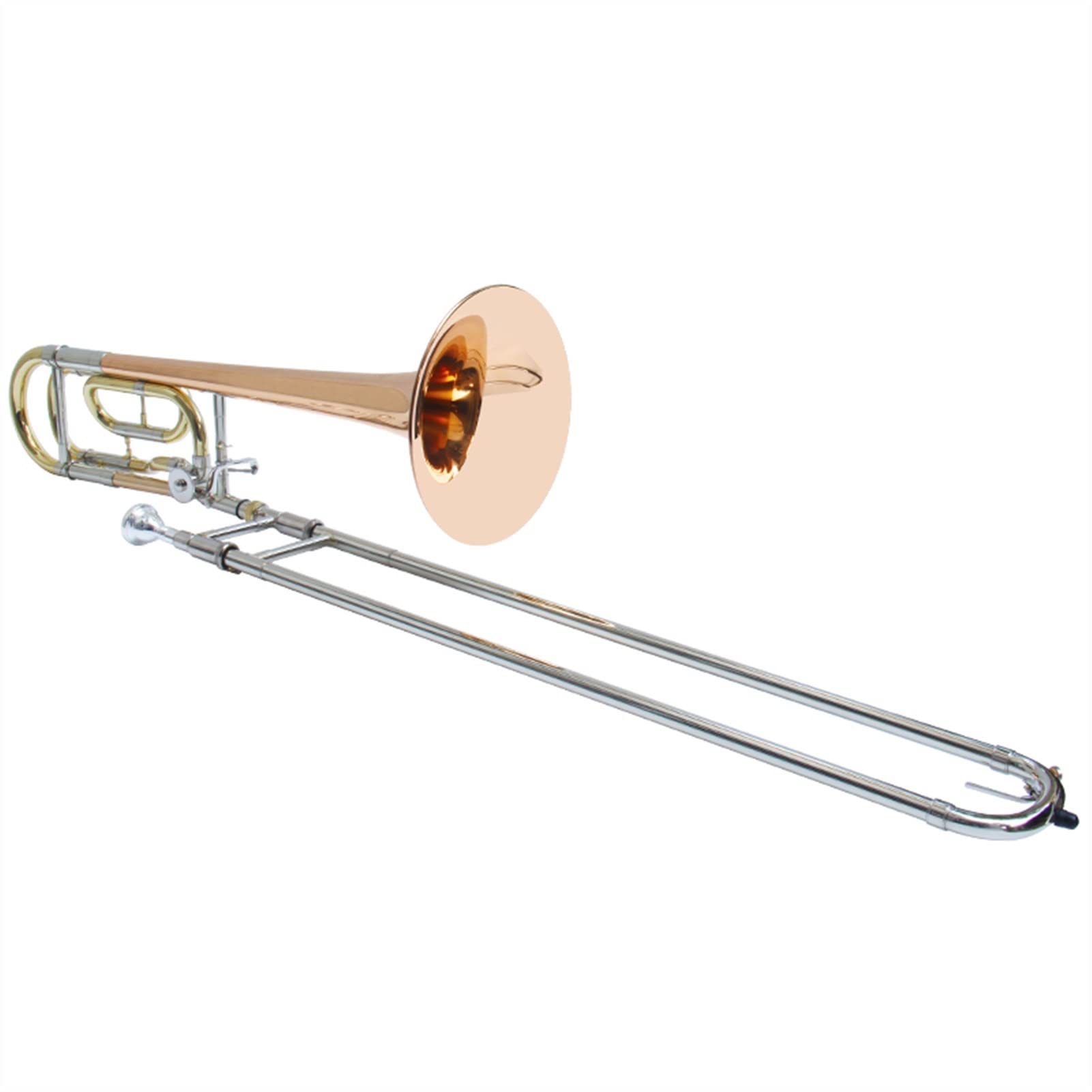 Tenor płaski B-Tot-F-puzon biały miedziany instrument do zabawy w fajki